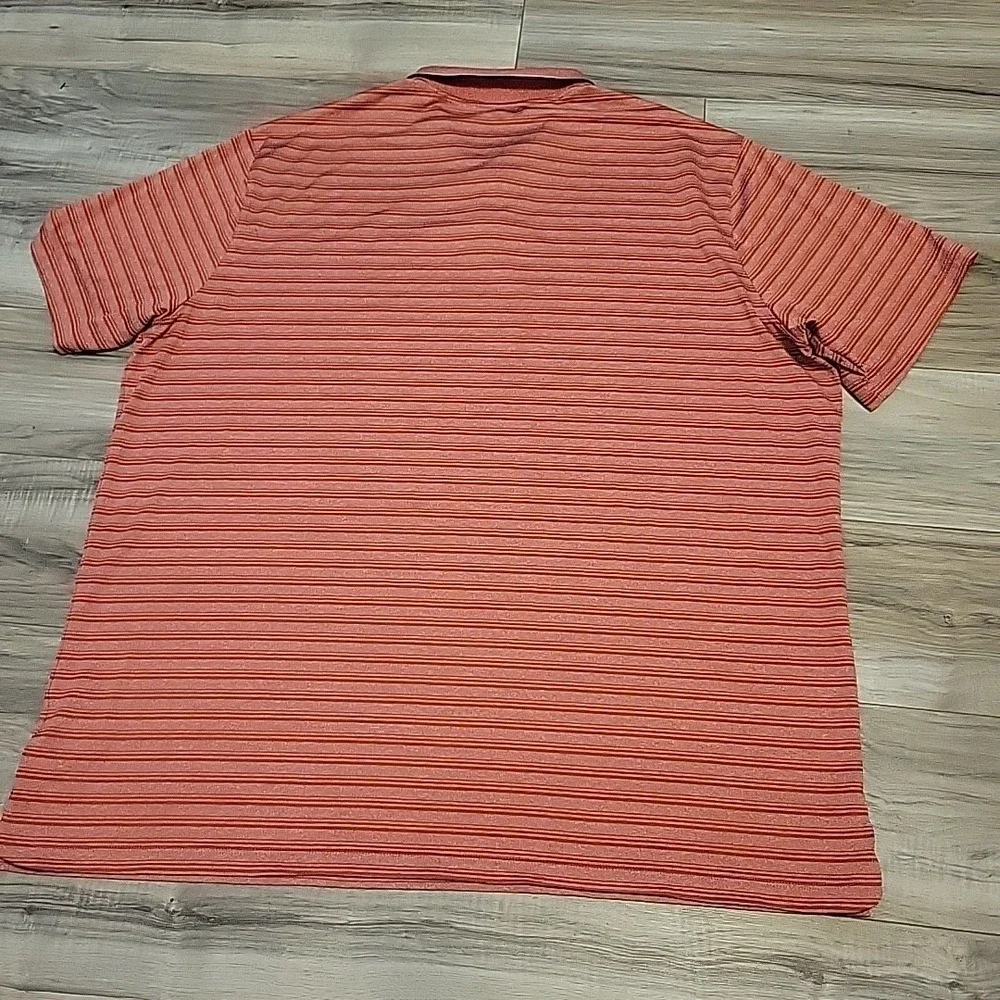 Nike Dri-Fit Polo‎ Shirt Mens XXL Red Striped Standard Performance Short Sleeve